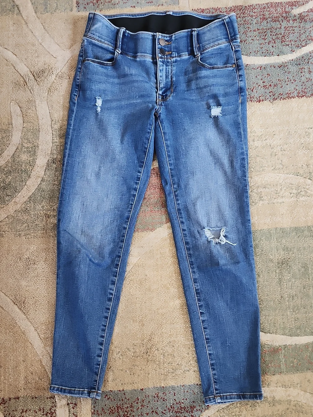 Women’s Blue Distressed Skinny Jeans